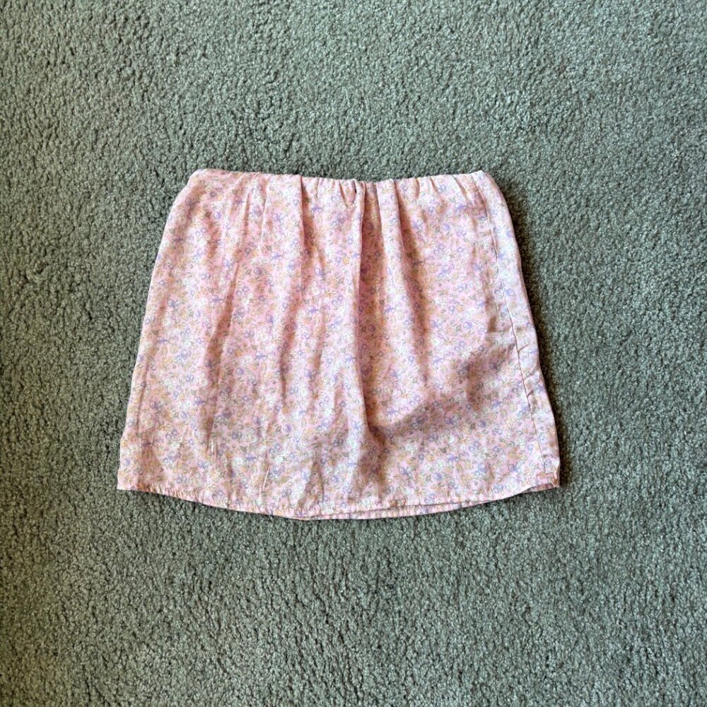 Art Class Girls Pink Floral Skort M 8 Built-In Shorts